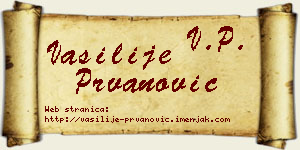 Vasilije Prvanović vizit kartica